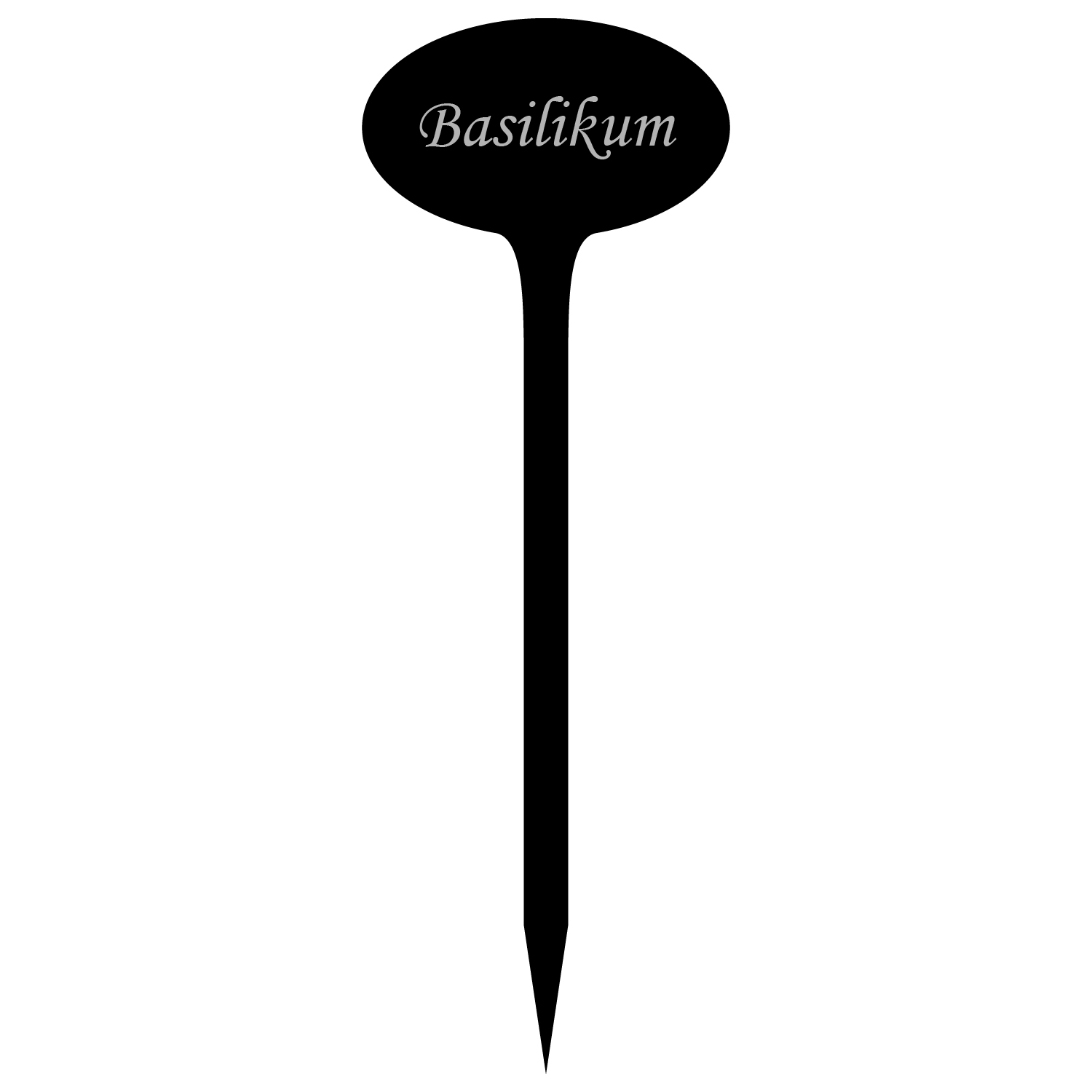 Pflanzschild Oval schwarz