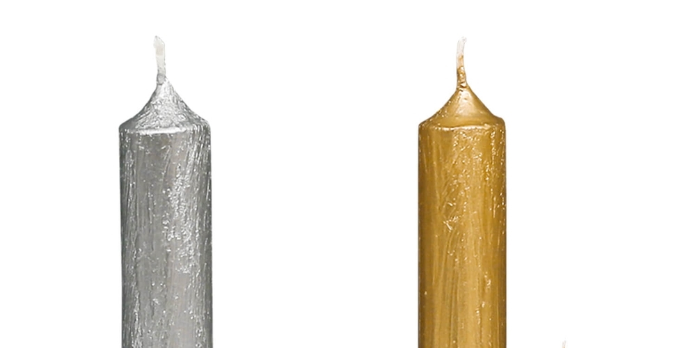Stabkerzen Rustikal in Gold und Silber